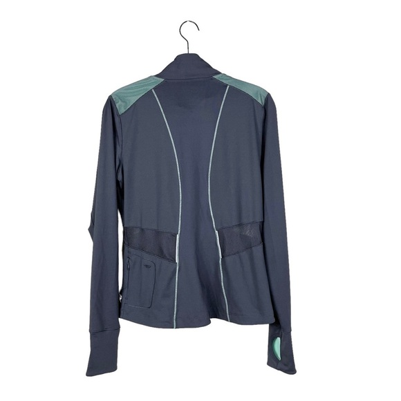 Kenneth Cole Reaction Athletic Jacket Full Zip Gray Teal Mesh Detail Size M - Picture 4 of 5
